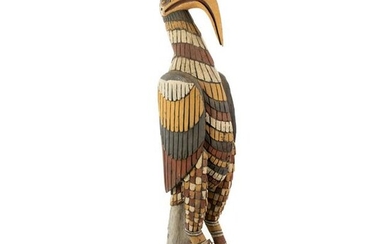 Papua New Guinea Yamok Carved Hornbill Kokomo Sculpture