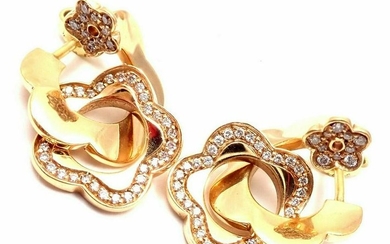 Pasquale Bruni 18k Yellow Gold Diamond Hoop Earrings