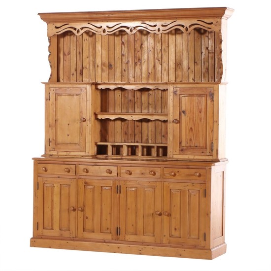 Pine Welsh Dresser or China Cupboard, Late 20th Century