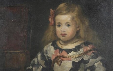 Portrait Oil on Canvas "Linfante Margverite", early