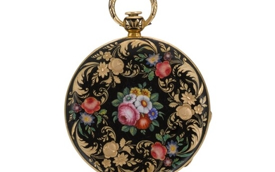ROBERT MELLY & CIE | A GOLD AND ENAMEL OPEN-FACED CYLINDER WATCH CIRCA 1830, NO. 2900
