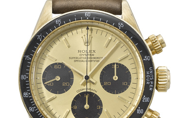 ROLEX. A VERY RARE AND ATTRACTIVE 14K GOLD CHRONOGRAPH WRISTWATCH...