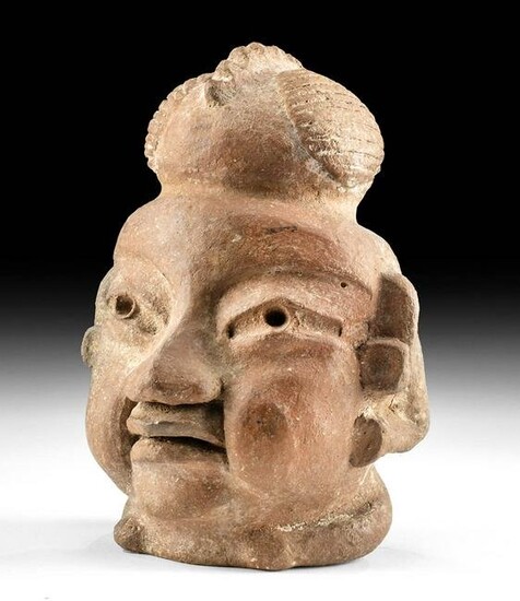 Rare Olmec Nacaste Pottery Head Effigy