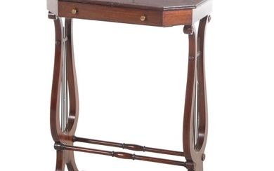 Regency Style Mahogany Lyre Occasional Table, Late 20th Century