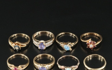 Ring Collection Featuring 14K with Opal and Diamond