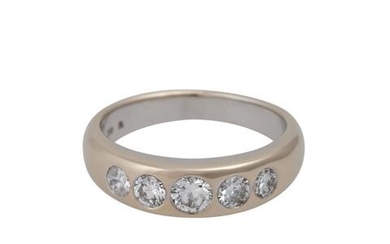 Ring mit 5 Altschliffdiamanten, zus. ca. 0,6 ct