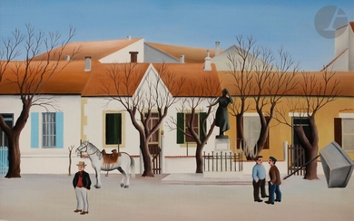 Robert BROUSSOLLE (born in 1931)Saintes-Maries-de-la-Mer, place MireilleOilon canvas.Signed lower right.Titled on the back on the frame.33 x 46 cmProvenance:Galerie Michèle Brabo, Saintes-Maries-de-la-Mer (label on the back).