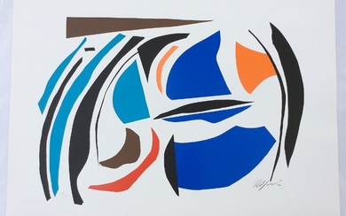 SOLD. Robert Jacobsen: Composition. Signed Robert Jacobsen, no. 139/300. Serigraph in colours. 64 x 86...