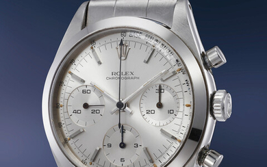 Rolex, Ref. 6238 A beautiful and well-preserved stainless steel chronograph wristwatch with bracelet