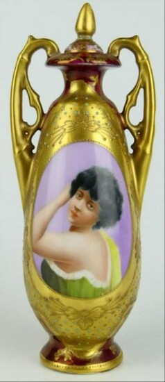 Royal Vienna Porcelain Covered Portrait Bottle