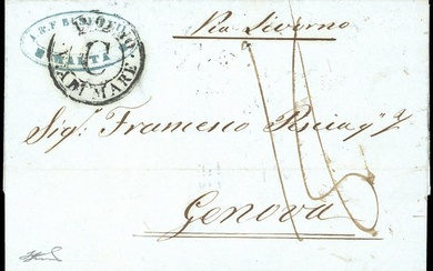 SARDEGNA-MALTA 1847 - Lettera prefilatelica da Malta 28/12/1847 a Genova,...