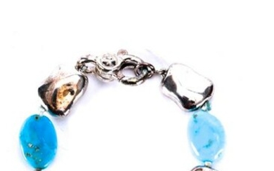 STERLING and TURQUOISE BRACELET