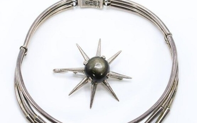 Salvador Teran Atomic Necklace, Pin Pendant