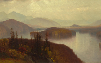 Samuel Colman (1832-1920) View of Lake Placid from Whiteface Mt.,...