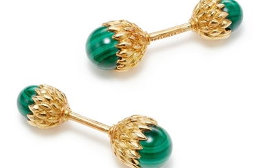 Schlumberger for Tiffany & Co., A Pair of Malachite and Gold Cufflinks