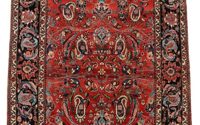 Semi-antique Bakhtiari rug, classic design with vases, ornaments, flowers and foliage on...