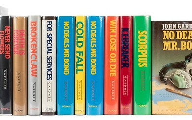 Shelf of Thirteen First Edition James Bond Titles by