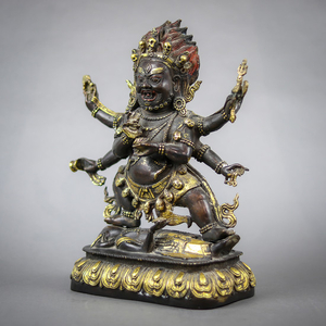 Sino-Tibetan Gilt Bronze Figure, Mahakala