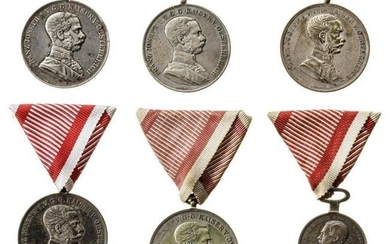 Six silver medals for bravery from the reign of Emperor