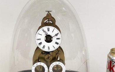 Small English Brass Skeleton Clock