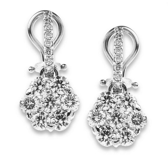 Stambolian Diamond Gold Cluster Earrings