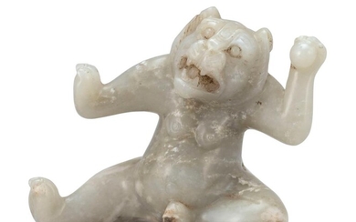 MOST UNUSUAL MUTTONFAT JADE CARVING OF A FEMALE...