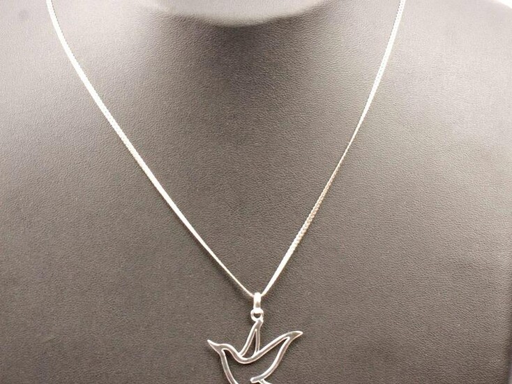 Sterling Silver Necklace and Bird Pendant