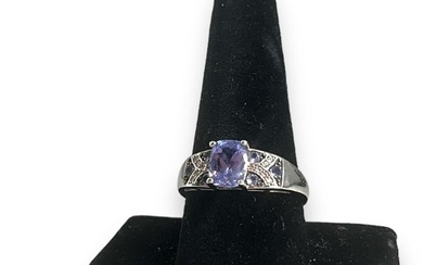 Sterling Silver and Tanzanite Stone Ring