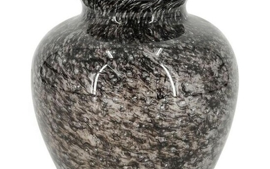 Steuben Black Cluthra Vase