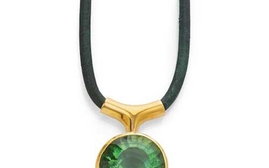 TOURMALINE AND GOLD NECKLACE, BY BINDER.