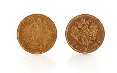 TWO EUROPEAN GOLD COINS, 8g