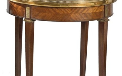 Table Boulloite Louis XVI, in mahogany wood with bronze