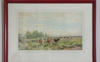 Thomas Bigelow Craig, Cows in Pasture, Watercolor