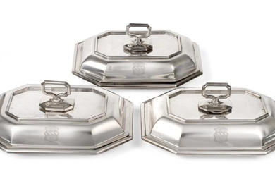 Three Victorian, Edward VII and George V Silver Entree-Dishes and...