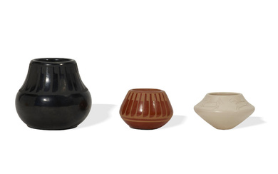 Three miniature pottery jars