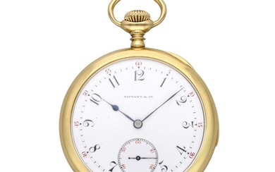 Patek Philippe Retailed by Tiffany & Co.: A yellow gold open faced five minute repeating watch, Made in 1907