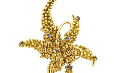 Tiffany & Co. Gold and Sapphire Lily Brooch
