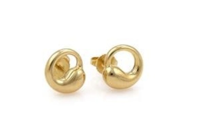 Tiffany & Co. Peretti 18k Yellow Gold "Eternal Circle" Stud Earring