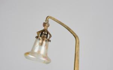 Tischlampe mit Lampenschirm von Johann Lötz Witwe, Klostermühle, um 1900
