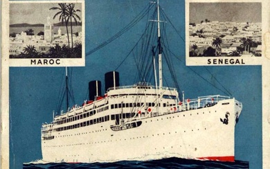 Travel Poster Pacquet Ocean Liner Mediterranean Cruise Art Deco....