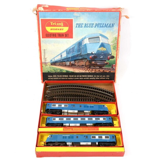 Triang Hornby OO gauge electric train set RS52, The Blue Pullman, boxed.