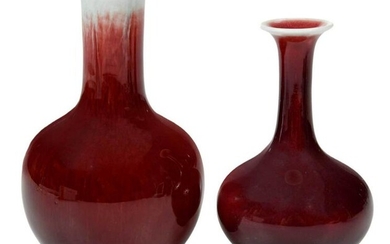 Two Chinese Sang de Boeuf Bottle Vases