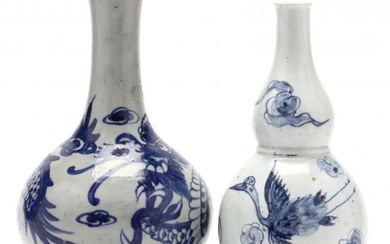 Two Korean Blue and White Vases