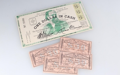U.S. Confederate Bond Notes & Depression Scrip 1860's-1930's Lot Of Eleven