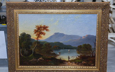 Unknown Artist. Hudson River School Landscape, oil