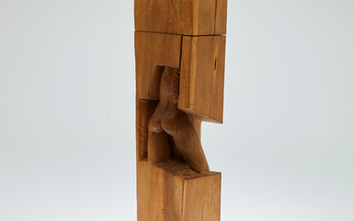 Unknown artist, sculpture/figure, back nude, wood, 1991.