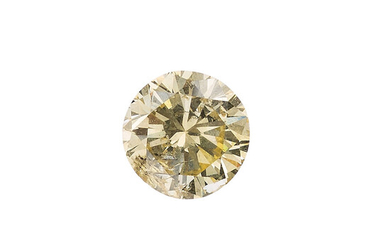 Unmounted Fancy Brownish Yellow Diamond The round brilliant-cut diamond...