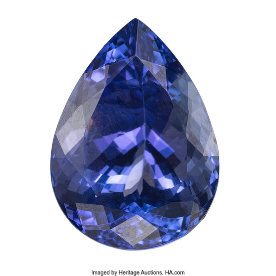 Unmounted Tanzanite Tanzanite: Pear-shaped weighing 6.10 carats Dimensions: 13.69...