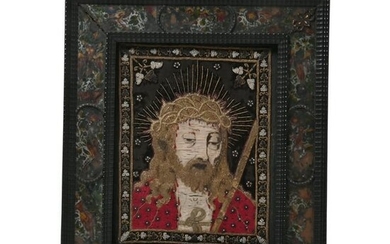 Unusual Armenian Attributed Embroidered Icon in