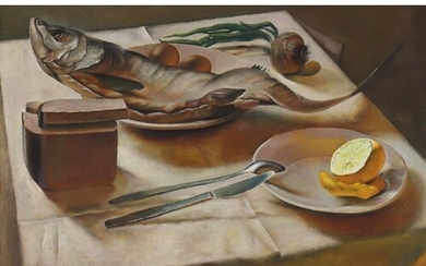 VLADIMIR BURDIN (born in 1960) 'Still life with bread and le...